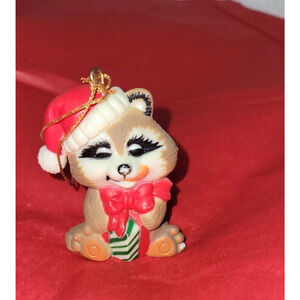 Christmas Critter Racoon 3" Hanging Christmas Ornament Vintage